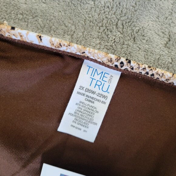 Time Tru Women Bikini Bottom 2X 20W 22W Plus New Tan Brown Animal Print ANI16XE - Picture 6 of 6